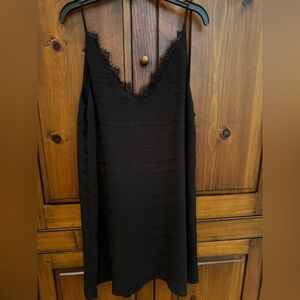 BP Slip Dress Size Small black on black pattern fully lined V-neck. EUC